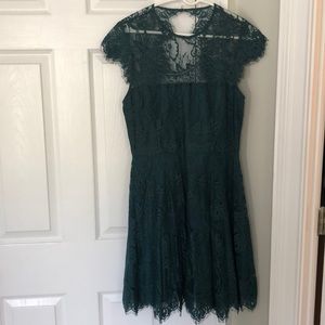 Forest green lace dress